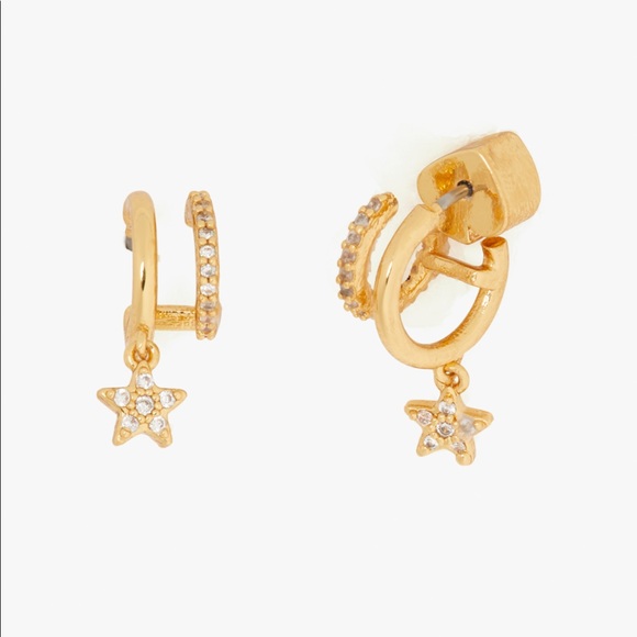 $68 Kate Spade Something Sparkly Star Huggie Hoop earrings - Picture 6 of 6
